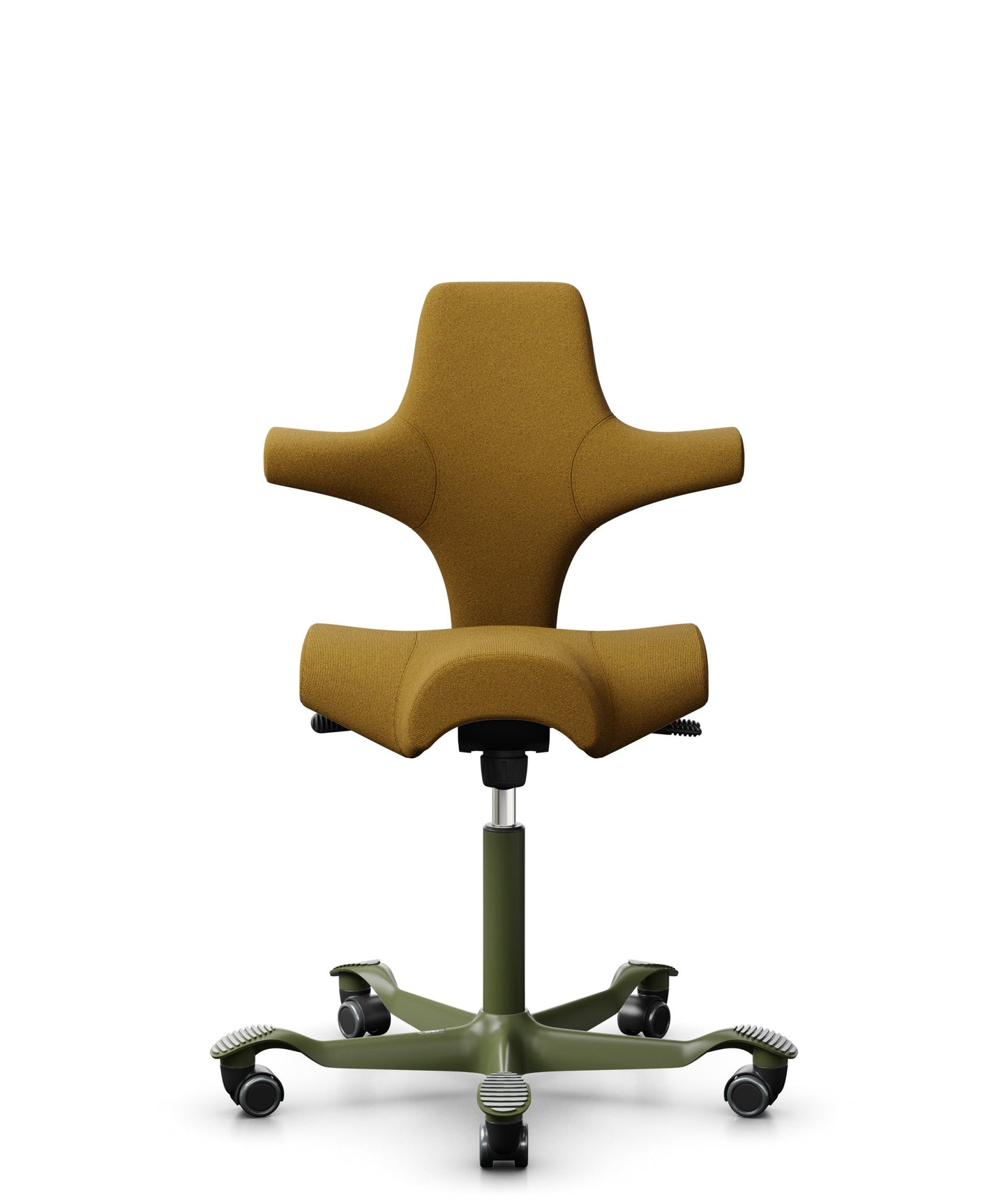 HÅG Capisco 8106 - CPT6401 Ochre / Moss Grey / 265 mm / Wheels for hard floor (Showroom Model)